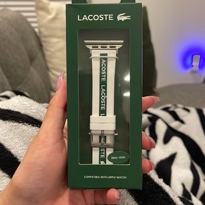 APPLE WATCH BAND 38MM/40MM LACOSTE GREEN AND WHITE BAND